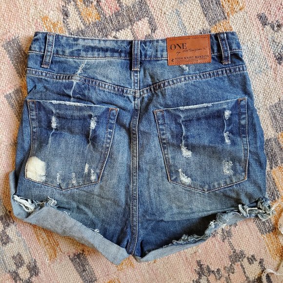 One Teaspoon High Waist Bandit Shorts Size 29 - Picture 2 of 9